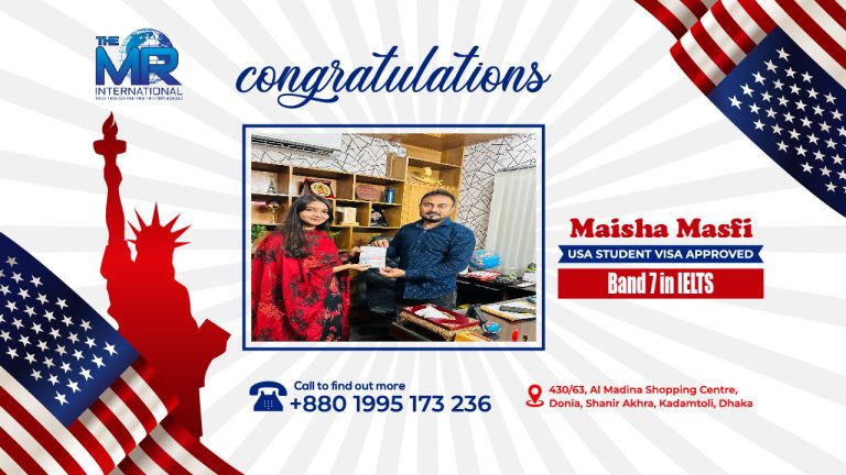 Maisha's USA Student Visa Success, The MR International, Maisha's Visa Success with The MR International, Best Education Consultant in BD for USA, USA Visa Success from BD